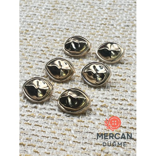✨ 23 mm Gold Organik Form Metal Düğme – Modern ve Şık Tasarım (6 ADET)