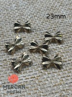 ✨ 23 mm Fiyonk Metal Düğme –(6 adet) Parlak Altın Renk ✨