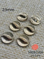 ✨ 23 mm Metal Düğme – Dalga Desenli, Parlak Altın Renk ✨