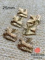 ✨ 25 mm Metal Düğme(6 adet) – Geometrik Kabartmalı Tasarım, Parlak Altın Renk ✨