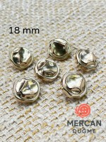 ✨ 18 mm Metal Düğme (6 adet) – Organik Geometrik Tasarım, Parlak Altın Renk ✨