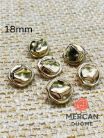 ✨ 18 mm Metal Düğme (6 adet) – Organik Geometrik Tasarım, Parlak Altın Renk ✨