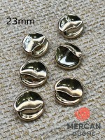 ✨ 23 mm Metal Düğme (6 adet ) – Dalgalı Yüzey Modern Tasarım, Parlak Altın Renk ✨