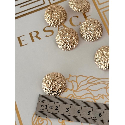 ✨ Örgü Dokulu Premium Gold Düğme | Classic Couture Seri 20 MM 6 ADET