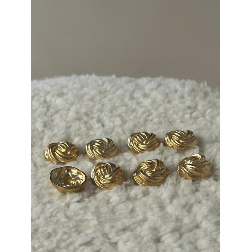 ✨ Örgü Formlu Mini Premium Gold Düğme | Soft Couture Seri 20 mm 6 adet