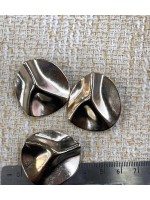 ✨ Premium Gold Metal Düğme – Modern Dalga Desenli 32MM 3 ADET
