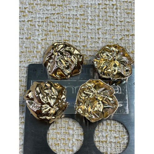 ✨ Premium Gold Metal Düğme – Organik Dokulu Özel Tasarım 32 MM 4 ADET