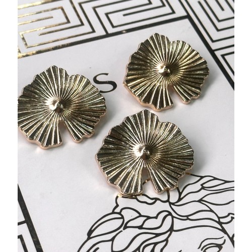 ✨ Altın Renk Yelpaze Formlu Metal Dekoratif Düğme 4 CM 