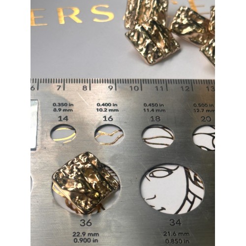 ✨ Premium Gold Dokulu Kare Düğme | Artisanal Couture Seri 23 MM 6 ADET
