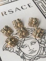 ✨ Premium Gold Dokulu Kare Düğme | Artisanal Couture Seri 23 MM 6 ADET