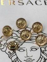 ✨ Premium Gold Dokulu Yuvarlak Düğme | Artisanal Couture Seri 19 MM 6 ADET