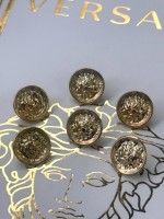 ✨ Premium Gold Dokulu Yuvarlak Düğme | Artisanal Couture Seri 19 MM 6 ADET