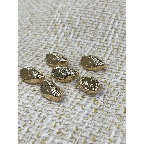 ✨18 mm  Gold Dokulu Oval Düğme – Modern & Minimal Şıklık