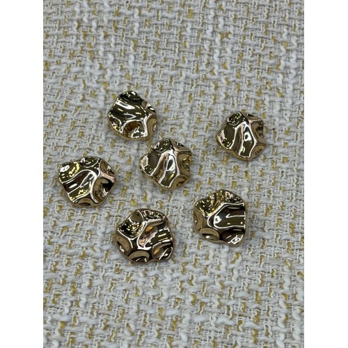 ✨ 18 mm Gold Organik Form Düğme – Modern & Sanatsal Tasarım