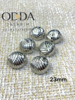 ✨ 6’lı 23 mm Gümüş Çapraz Dokulu Metal Düğme Seti – Klasik & Güçlü