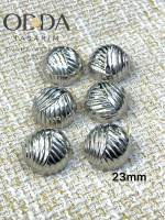 ✨ 6’lı 23 mm Gümüş Çapraz Dokulu Metal Düğme Seti – Klasik & Güçlü