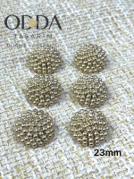 ✨ 6’lı 23 mm Gold Boncuk Dokulu Metal Düğme Seti – Işıltılı & Şık