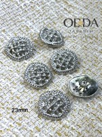 ✨ 6’lı 23 mm Gümüş Hasır Dokulu Metal Düğme Seti – Klasik & Zamansız
