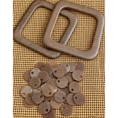 Premium Kemik Çanta Kulp & Pul Seti – Cappuccino